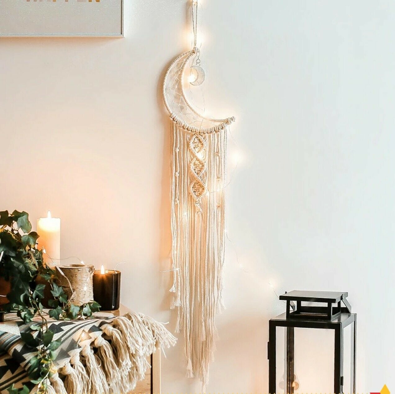 Crescent Moon Macrame Wall Hanging Ornaments